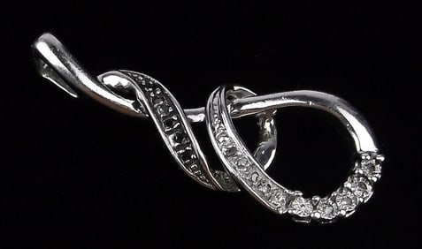 Mint Vint Thick Designer Sterling Silver Diamond Pendant