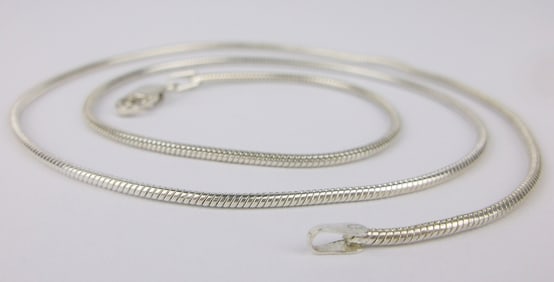 Mint Thick Vintage Italian Sterling Silver Chain Necklace 18"