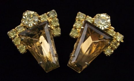Stunning Vintage 1950s Rhinestone Earrings