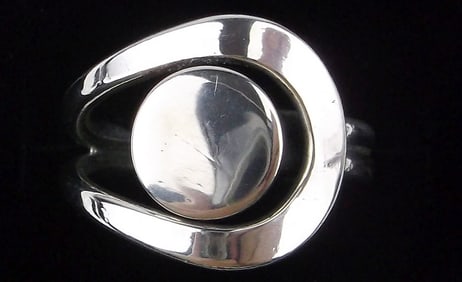 Mint Vint Thick 1970s Taxco Sterling Silver Dot Ring 6