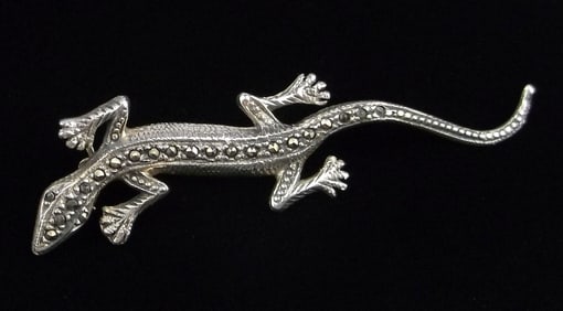 Mint Vintage Life Size Sterling Silver Lizard Brooch