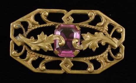 Stunning 1890s Victorian Art Nouveau Rhinestone Brooch