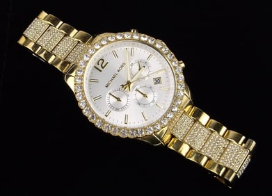 Stunning Big Michael Kors Wristwatch Works Great New Battery