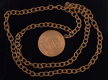 Mint Vintage 1960s Solid copper Pisces Necklace 28"