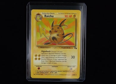 EX-NM 1999 Pokemon Raichu Fossil Rare Card