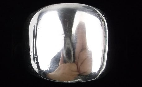 Big Stunning Vint Heavy Thick Taxco Sterling Silver Wide Ring 7