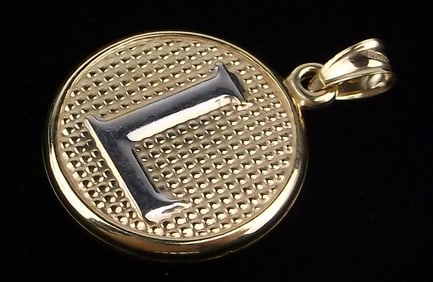 Mint Vint Gold Over Sterling Initial L Reversable Pendant