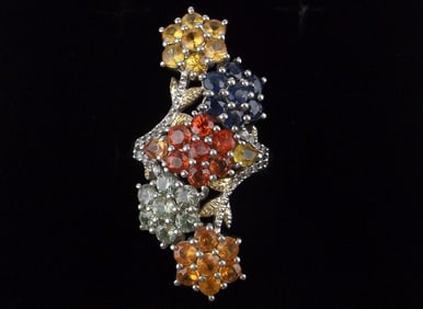 Mint Big Designer Sterling Silver Yellow Sapphire Topaz Ring 6.25