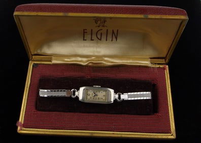 Boxed 1920s Art Deco Elgin Ladies Watch Stunning Needs Mainspring