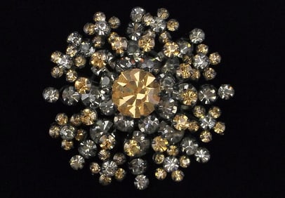 Mint Big Antique 1940s Austria Crystal Brooch