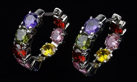 New Big Colorful Stone Cocktail Earrings