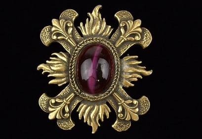 Mint Rare 1960s Accessocraft Czech Glass Torch Brooch