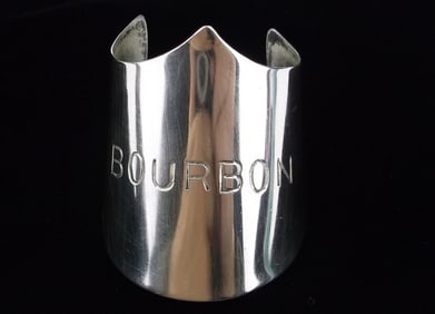 Stunning 1890s Sterling Silver Bourbon Bottle Necklace Sleeve