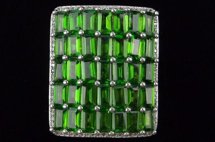 New Huge Designer Sterling Silver 12cttw Emerald Ring 7