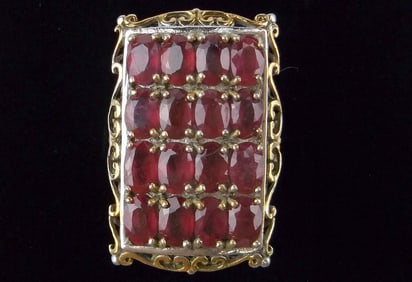 Big Mint Heavy Designer Sterling Silver 6cttw Ruby Ring 7