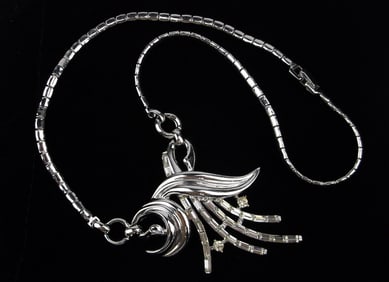 New Vintage 1950s Crown Trifari Rhinestone Necklace 15" Incredible