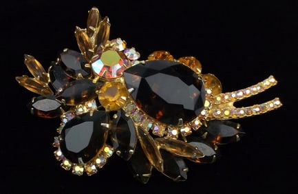 Huge Mint 1960s Juliana Rhinestone MOD Brooch