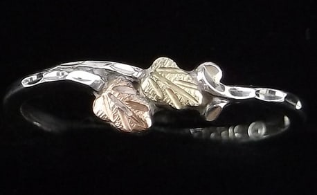 Mint Vintage Sterling Silver 12k Black Hills Gold Ring 7