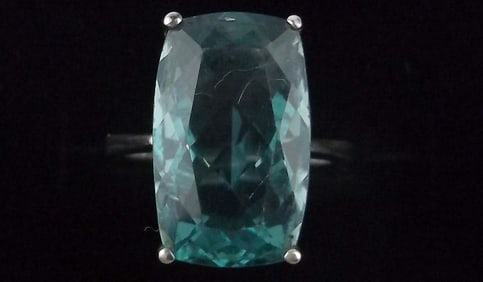 Big New Designer Sterling Silver 8ct Aquamarine Ring 4