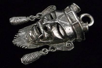 Mint Vintage 1950s Mask Pendant Japanese Demon