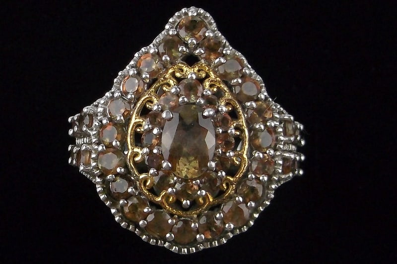 Mint Big Thick Designer Sterling Silver Ametrine Ring 7 (1 of 3)