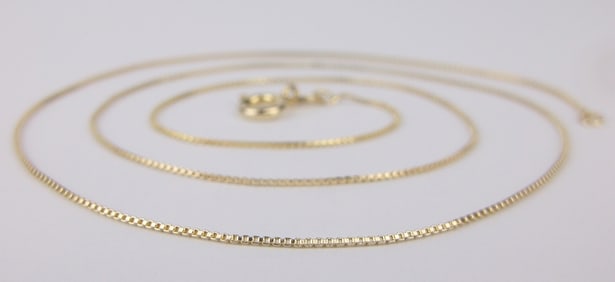 Mint Vint Italian Gold Over Sterling Box Chain Necklace 19"