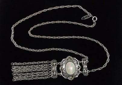 Mint Vint 1950s Whiting Davis MOP Necklace 22"