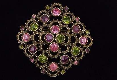 Mint Big 1960s Sarah Coventry Rhinestone Brooch