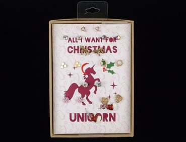 New Boxed 10 Piece Unicorn Christmas Earrings Set