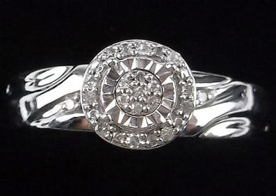 New Designer Sterling Silver Diamond Engagement Ring 7