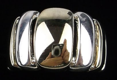 Mint Vint Designer Italian Sterling Silver Wide Ring 6.25