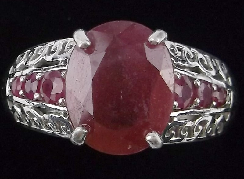 Mint Big Heavy Vint Designer Sterling Silver 5.5cttw Ruby Ring 10 (1 of 3)