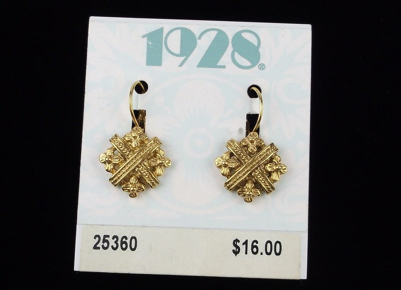 New Vintage 1928 Brand Carded Drop Earrings: new condition