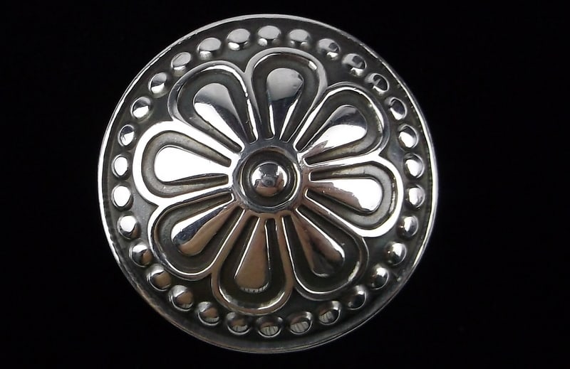 Mint Big Vint Thick Heavy Taxco Sterling Silver Concho Ring 7 (1 of 2)