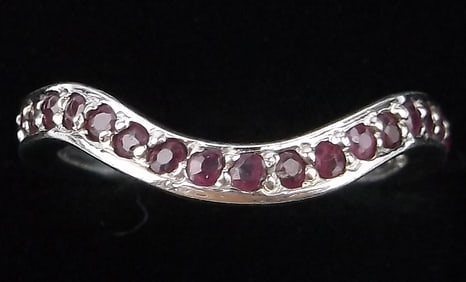 Mint Thick Vint Designer Sterling Silver Ruby Ring 6