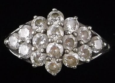 Gorgeous Vintage Sterling Silver Cocktail Ring 8