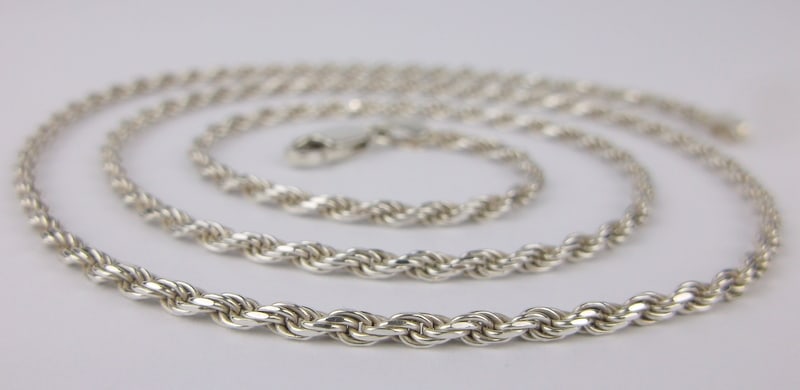 Mint Vint Thick Italian Sterling Silver Rope Chain Necklace 22" (1 of 2)