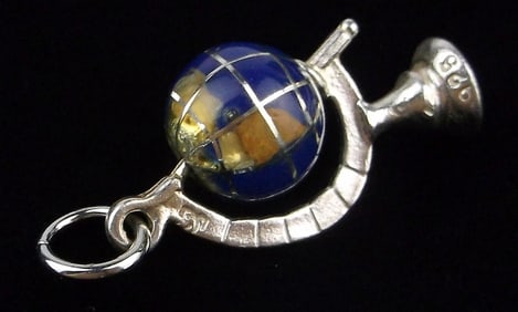 Mint Vintage Sterling Silver Gemstone Globe Pendant