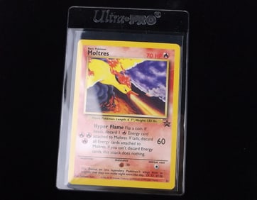 EX+ 2000 Pokemon WOTC Moltres Black Star Promo Rare