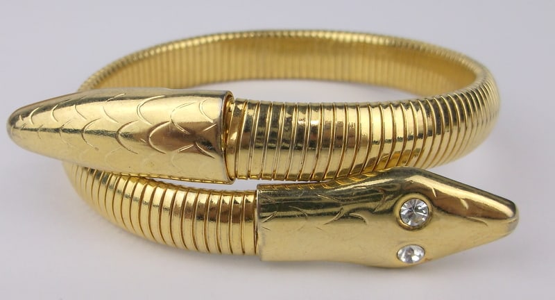 Stunning Vintage 1960s Snake Wrap Rhinestone Bracelet (1 of 2)