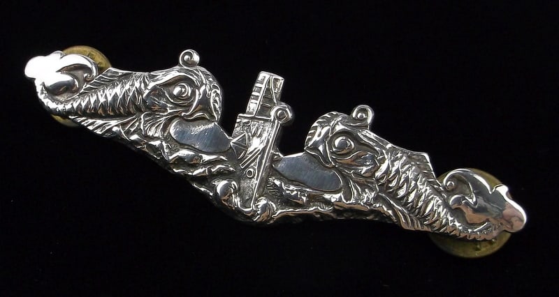 Mint Vint Thick US Navy Sterling Submarine Warfare Dolphin Medal (1 of 4)