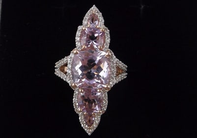 Mint Big Heavy Vint Designer Gold Over Sterling 8ct Ameth Ring 6.25 Topaz