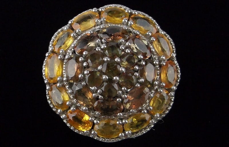 Mint Big Heavy Vint Designer Sterling 14k Topaz Ametrine Ring 6 (1 of 4)