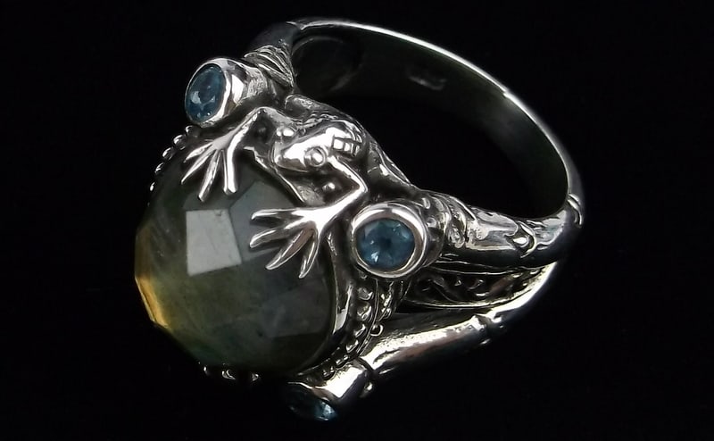 Big Mint Heavy Vint Kadek Hendra Sterling Prasiolite Frog Ring 6 (1 of 7)