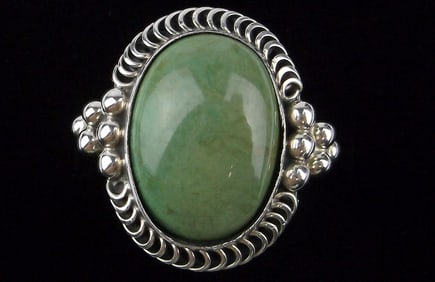 Mint Big Heavy Vint Jay King Sterling Silver Turquoise Ring 7 Desert Rose