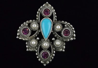Stunning Vintage Big Sarah Coventry Rhinestone Brooch