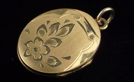 Stunning Antique 1930s 12kt GF Locket Pendant Thick