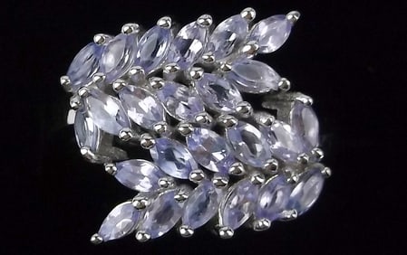 New Designer Sterling Silver Amethyst Ring 8