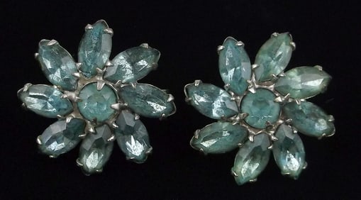 Gorgeous Antique 1930s Art Deco Rhinestone Earrings