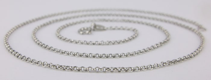 Mint Vintage Italian Sterling Silver Chain Necklace 20"